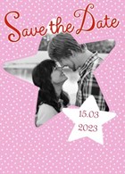 fotokaart save the date roze met ster